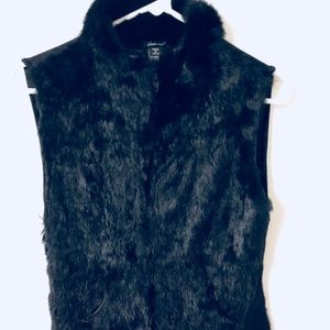 Real fur vest with pockets
